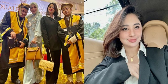 Divorced by Husband, This is Dewi Perssik's Moment Attending her Son's Graduation - Maternal Appearance Wearing a Suit