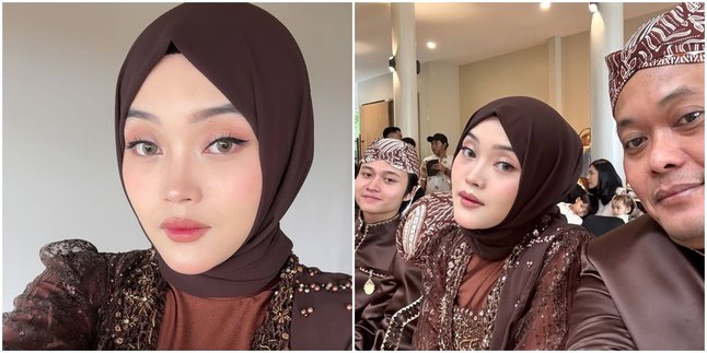 Elegant in Brown Kebaya, Putri Delina Shines at Mahalini's Thanksgiving