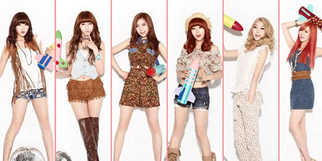 [Foto] Fashion Unik Dal Shabet Saat Preskon di Indonesia