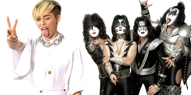 [Foto] Iseng, Personel KISS Kenakan Kaos Miley Cyrus!
