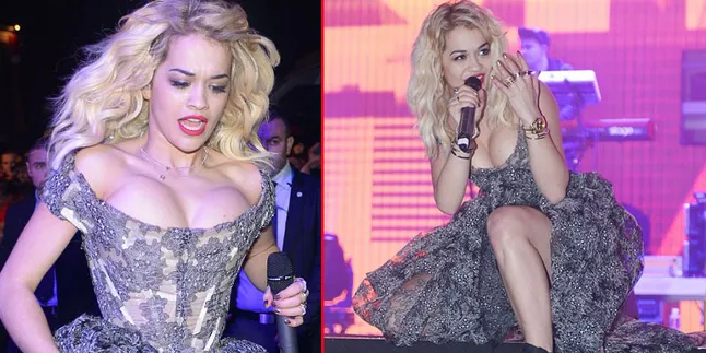 [Foto] Konser, Rita Ora Makin Seksi Dengan Push Up Bra