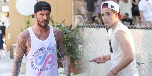 FOTO: Saat David - Brooklyn Beckham Asyik Gulat, Kompak Banget!