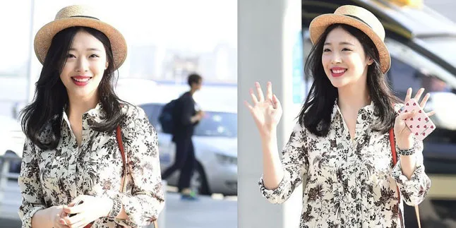[FOTO] Sambutan Heboh Fans Saat Sulli Sampai di Bali