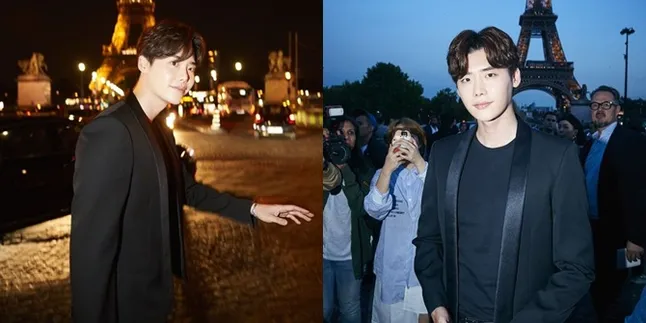 FOTO: Style Serba Hitam di Paris Fashion Week,  Lee Jong Suk Ganteng