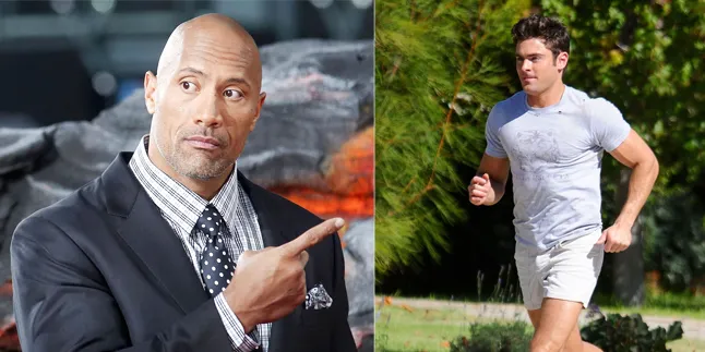 FOTO: The Rock & Zac Efron Pamer Otot Saat Syuting 'BAYWATCH'
