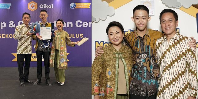 Looking Handsome in Batik, Take a Look at the Graduation Portrait of Manuel, Indy Barends' Youngest Son who has Completed Junior High School