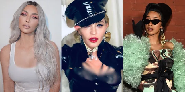 Gelar Oscar After Party, Madonna Foto Bareng Kim Kardashian Dan Cardi B