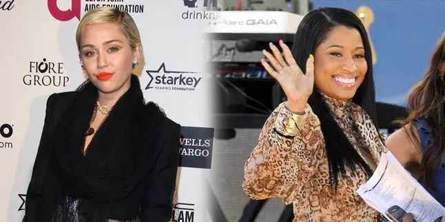 Gemas, Miley Cyrus Pegang 'Dada' Nicki Minaj Gemas, Miley Cyrus Pegang 'Dada' Nicki Minaj