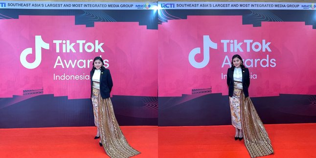 Attend TikTok Awards 2023, Selphie Bong Appears Wearing Lampung Tapis Clothing - Showcasing Beauty and Culture