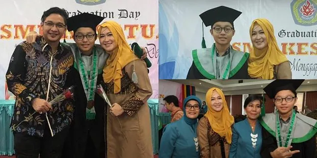 Harmonis, Okie Agustina & Pasha Ungu Foto Bareng di Momen Wisuda Keisha Alvaro