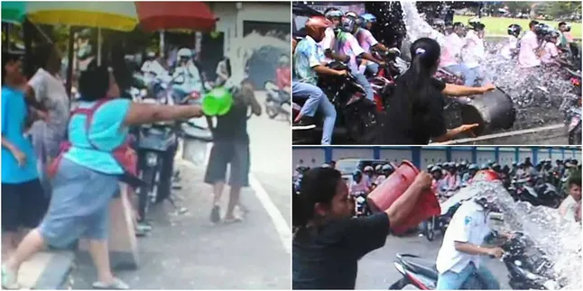Heboh Ibu-Ibu Bubarkan Konvoi Kelulusan Dengan Air Bekas Cucian