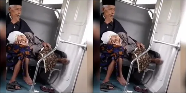 Inspiratif Banget, Sepasang Kakek-Nenek Ini Mesra Di Bangku Kereta