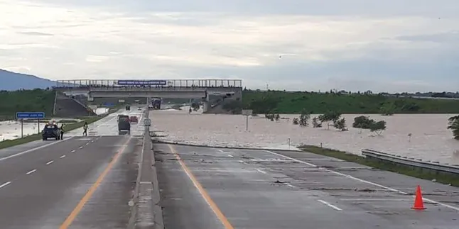 Jalan Tol Terendam Banjir, Warga Jadi Sibuk Mancing