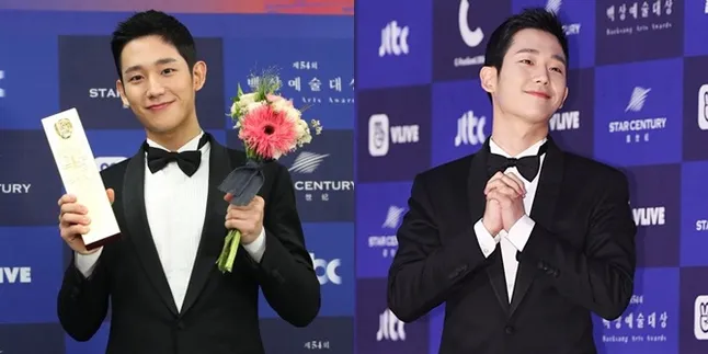 Jung Hae In Berdiri di Tengah Saat Foto Bareng Pemenang, Dianggap Tak Sopan