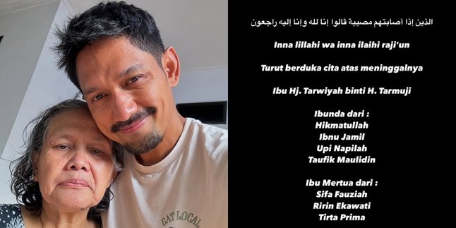 Sad News, Mother of Ibnu Jamil and Mother-in-law of Ririn Ekawati Passes Away