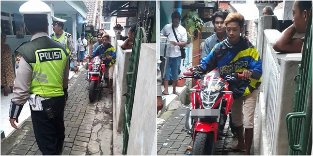 Kabur Karena Tak Pakai Helm, Pemuda Ini Ditilang di Gang Sempit Kabur Karena Tak Pakai Helm, Pemuda Ini Ditilang di Gang Sempit