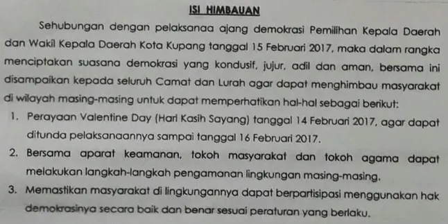 Karena Pilkada, Perayaan Valentine di Kota Ini Diundur Hari Kamis