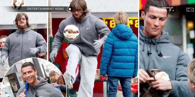 Kejutkan Fans, Cristiano Ronaldo Menyamar Jadi Gelandangan