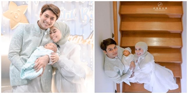 Happy Family, Portrait of Lesti & Rizky Billar Three Photos Together with Abang L at the Moment of Aqiqah Thanksgiving