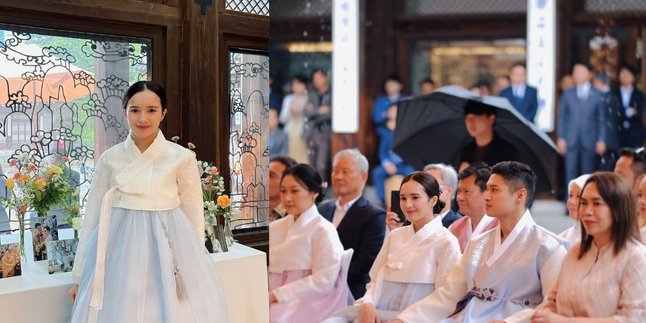 Wear Korean Hanbok, Peek at Beautiful Photos of Beby Tsabina Attending Future Sister-in-Law's Wedding Anniversary