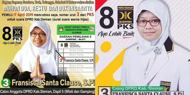 Kenalan dengan Caleg Viral dari PKS, Fransisca Santa Clause