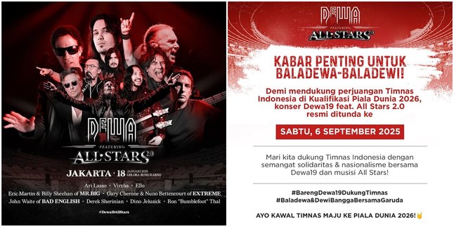 Dewa 19's Shocking Decision, Postpones Concert for the National Team Against Bahrain at GBK, Here's Why