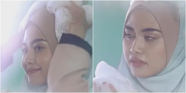 Keramas Tanpa Buka Aurat, Ternyata Cewek Ini Adalah...