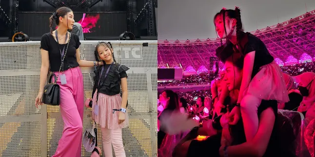Keseruan Sarwendah dan Thalia Putri Onsu Nonton Konser BLACKPINK, Bak Kakak Adik - Rela Pundak Ditunggangi Anak