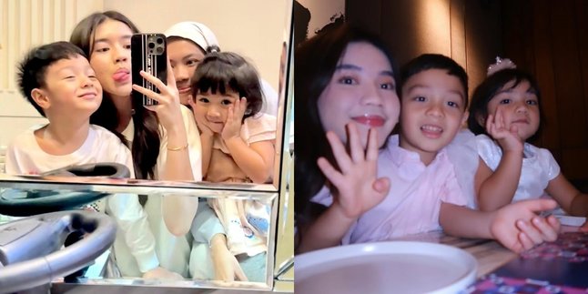 The Compactness of Haldy Sabri's 2 Daughters Posing with Irish Bella's Children, Adorably Posing with Their Step-Siblings