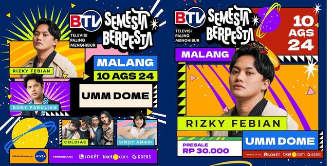 Konser BTV Semesta Berpesta Akan Hadir di Kota Malang, Hadirkan Rizky Febian Hingga Coldiac!