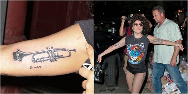 Lady Gaga Tunjukkan Tato Terompet di Lengannya, Keren?