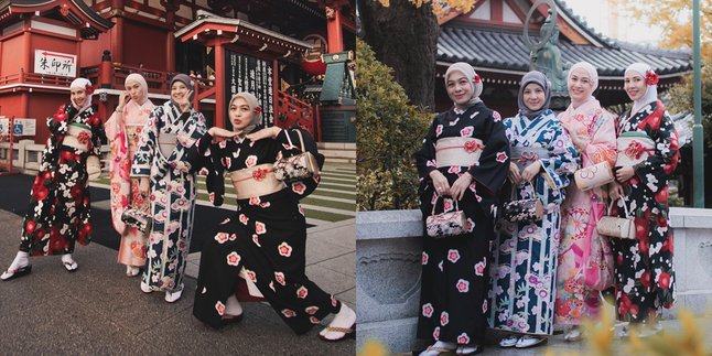 Vacation in Japan, 7 Photos of Natasha Rizky and Friends in Kimono