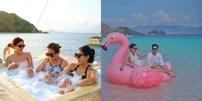 Sultan's Vacation, Here are 7 Photos of Syahnaz Sadiqah and Nisya Ahmad's Fun Bathing in Foam on a Ship While Enjoying the Sunset
