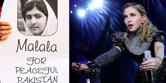 Madonna Lucuti Bajunya Demi Dukung Malala Yousafzai
