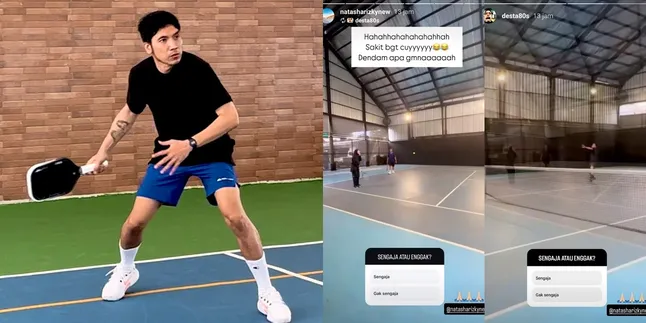 Playing Tennis Together, Natasha Rizky's Face Hit by Desta's Ball: So Painful, Dude