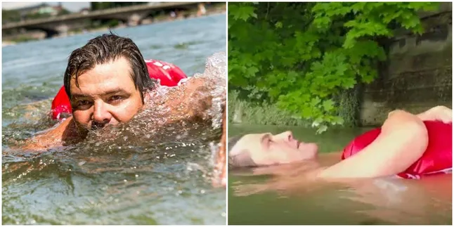 Malas Kena Macet, Bule Jerman Pilih Renang Tiap Berangkat Kerja