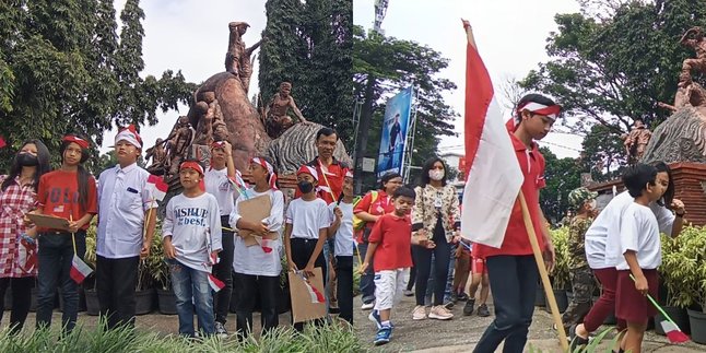 Fostering Nationalism Values, Children in Malang Learn the Values of Heroic Struggle at the Burned Earth Location