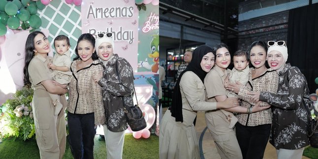 A Happy Moment for Aurel Hermansyah with Her Biological Mother, Stepmother, and Mother-in-Law in One Frame at Ameena's Birthday