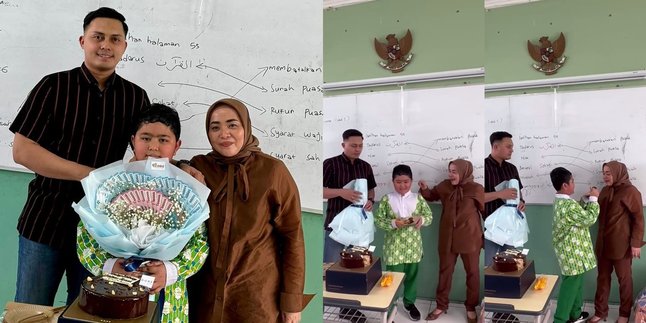 Moments of Falhan Abssar, Nassar's Child, Celebrating His Birthday at School, Received a Bouquet of Money from His Mother and Stepfather