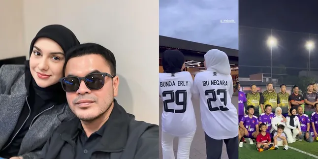 Momen Irish Bella Support Haldy Sabri di Pertandingan Bola, Kaos Bertuliskan 'Raja Minyak dan Ibu Negara' Momen Irish Bella Support Haldy Sabri di Pertandingan Bola, Kaos Bertuliskan 'Raja Minyak dan Ibu Negara'