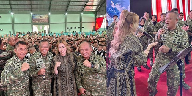 Portrait of Momo Geisha Singing Among TNI Soldiers, Capturing Moments with Officials