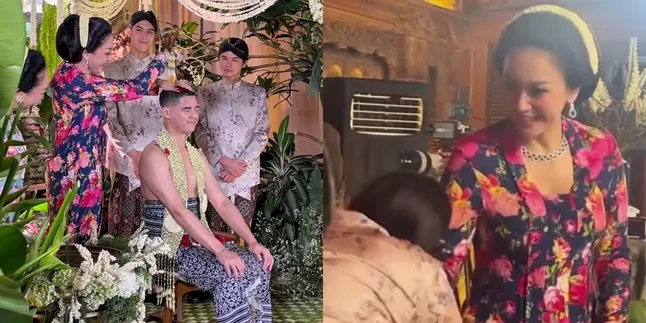 Unexpected Moment at Al Ghazali's Siraman Event, Mulan Jameela's Children Kiss Maia Estianty's Hand