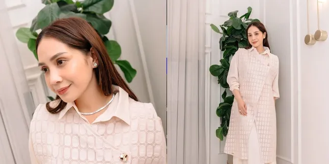 Nagita Slavina in Nude-Colored Attire, Highlighting a Classy and Elegant Aura