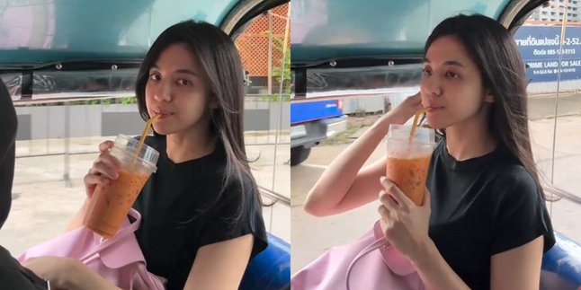 Riding a Tuk Tuk While Drinking Thai Tea, Here Are 7 Photos of DJ Una Appearing No Makeup That Are Eye-Catching Like a Teenager