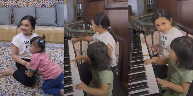 Very Chatty, Here are 7 Pictures of Arsy Hermansyah and Ameena's Togetherness while Teaching Piano - Playing Cooking