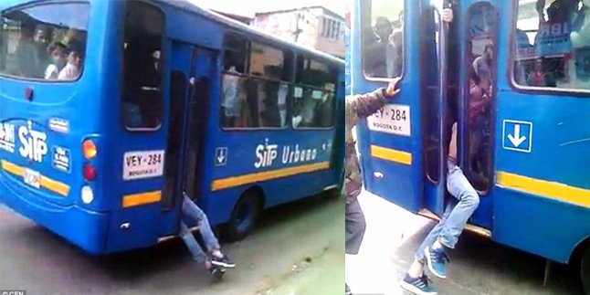 Niat Ingin Curi Barang, Orang Ini Malah Kejepit Pintu Bus