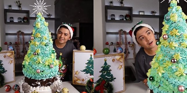 Nicky Tirta Shares Video of Making a Large Christmas Tree Cake, Flooded with Praise