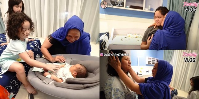 Happy to See the New Grandchild, Here are 8 Pictures of the Togetherness of Andhika Pratama's Parents with Ussy Sulistiawaty's Children