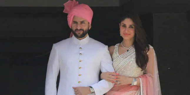 Pakai Baju 'Couple', Saif Ali Khan dan Kareena Bak Pengantin Baru