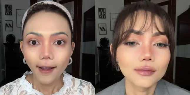 Pakai Cushion di Bawah Rp100 Ribuan, Ini Cara Rina Nose Sulap Wajahnya dengan Korean Look